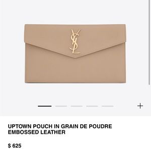 YSL UPTOWN POUCH IN GRAIN DE POUDRE EMBOSSED LEATHER